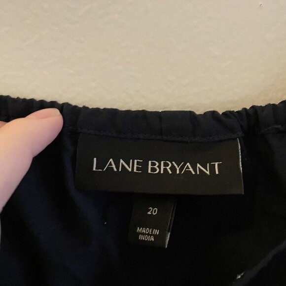 Lane Bryant Women 20 Floral Embroidered Eyelet Off-The-Shoulder Peplum Top NWT - Picture 7 of 11